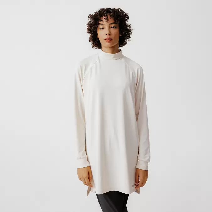 T-shirt running manches longues respirant femme - run dry 100 blanc