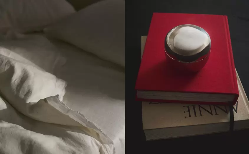 LINGE DE LIT LIN DÉLAVÉ ET LIVRE ANNIE LEIBOVITZ