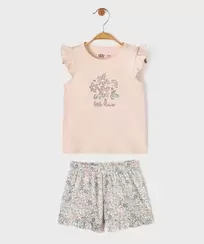 Pyjashort 2 pièces à motifs fleurs bébé fille