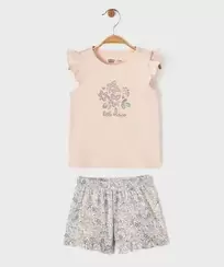 Pyjashort 2 pièces à motifs fleurs bébé fille
