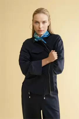 Veste Chemise zippée en lin mélangé