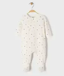 Pyjama dors bien en coton imprimé coeurs ouverture devant par zip bébé