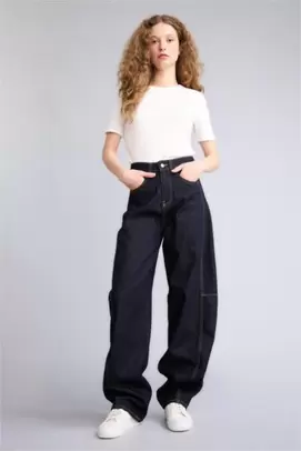 Jean baggy à taille haute