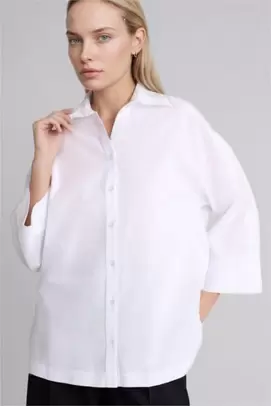 Chemise en coton flammé à manches longues