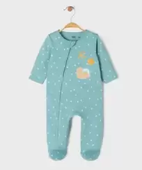 Pyjama en coton avec fermeture zippée sur l’avant bébé garçon