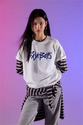 T-shirt oversize imprimé Kpop