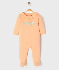 Pyjama dors bien en jersey à col volanté et pont-dos pressionné bébé