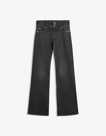 Jeans bootcut taille basse avec rabats
