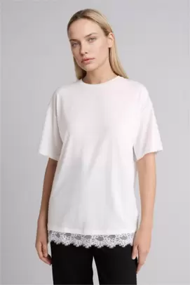 T-shirt à col rond et manches courtes Coupe décontractée