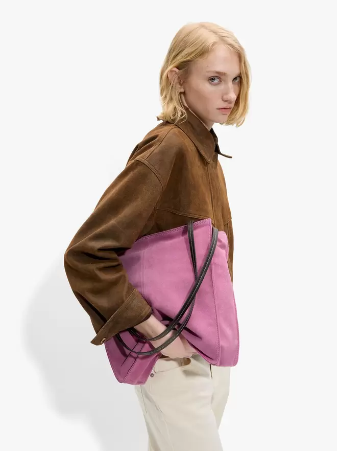 Sac shopper rectangulaire en cuir