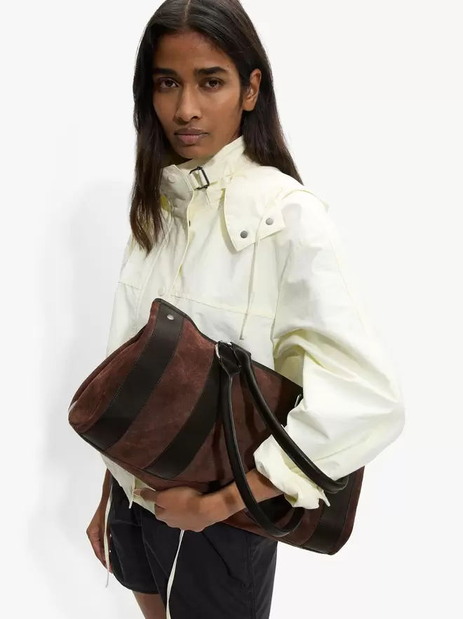 Sac shopper en cuir avec anses M