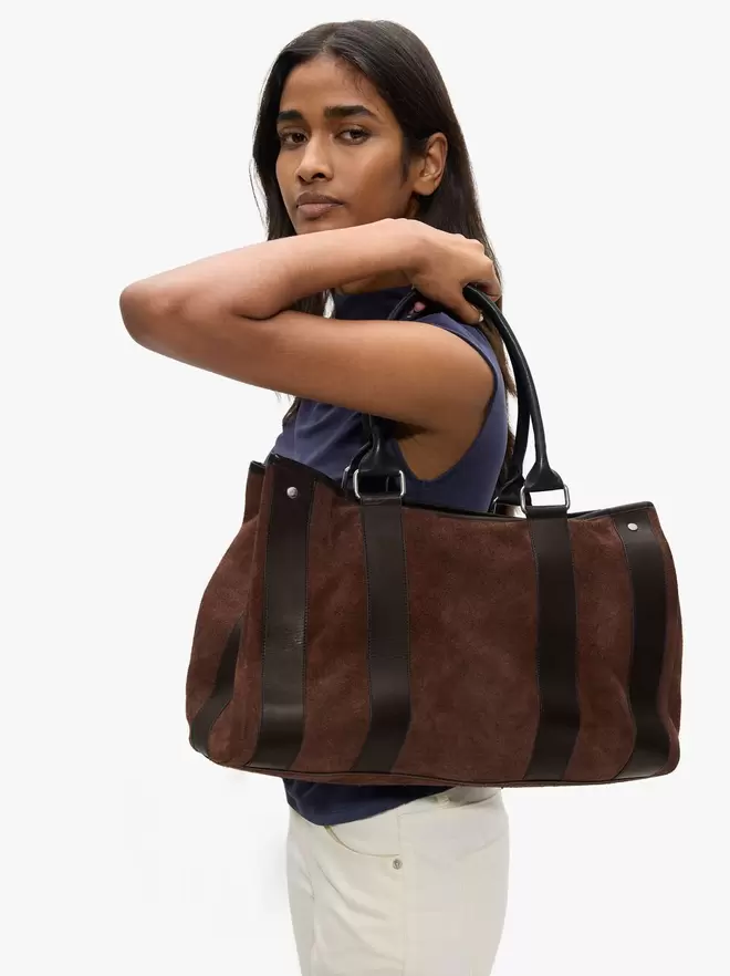 Sac shopper en cuir avec anses L