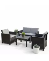 ENSEMBLE MODERNE SET NASSAU 4P - GRAPHITE - 55522