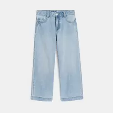 Jean large délavé bleu clair Fille