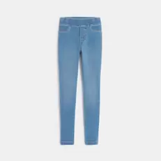 Tregging en jean hyper stretch bleu fille