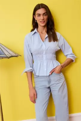 Chemise rayée en popeline Coupe ajustée