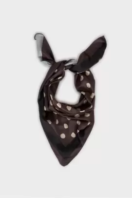 Foulard à pois en satin pour femme