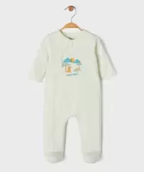 Pyjama en coton ouvert devant motif dinosaures bébé garçon