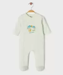 Pyjama en coton ouvert devant motif dinosaures bébé garçon
