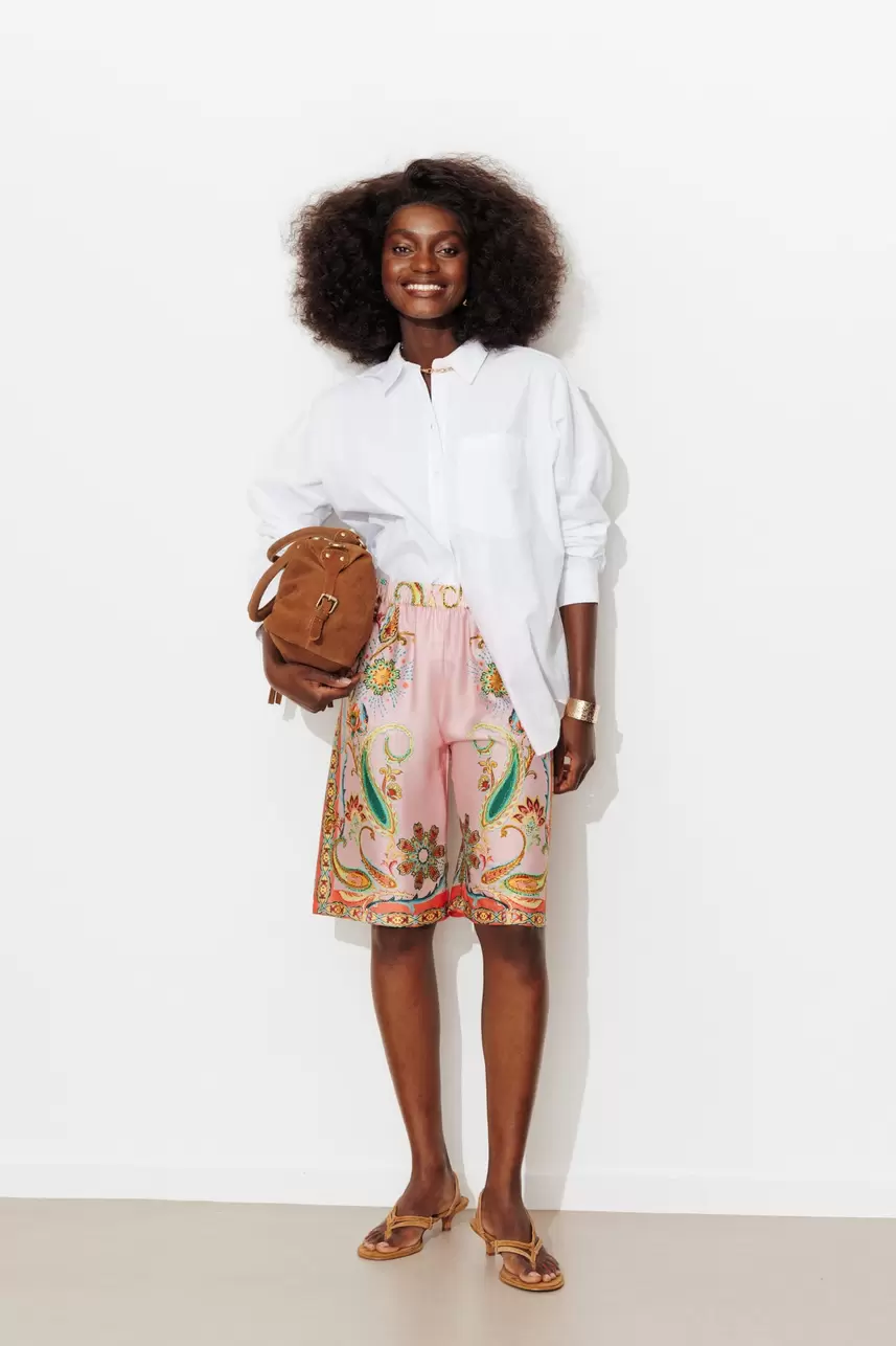 Bermuda en satin imprimé Femme