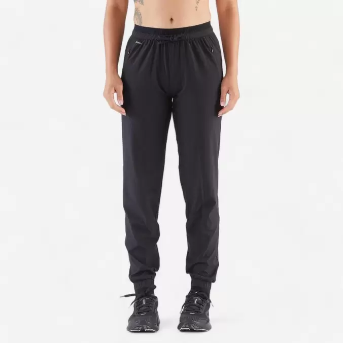 Pantalon de jogging running respirant femme - kiprun run 500 dry noir