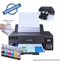 Epson EcoTank L8050 Imprimante Photo et sur cartes PVC + Paquet Papier Photo 10x15 Offert