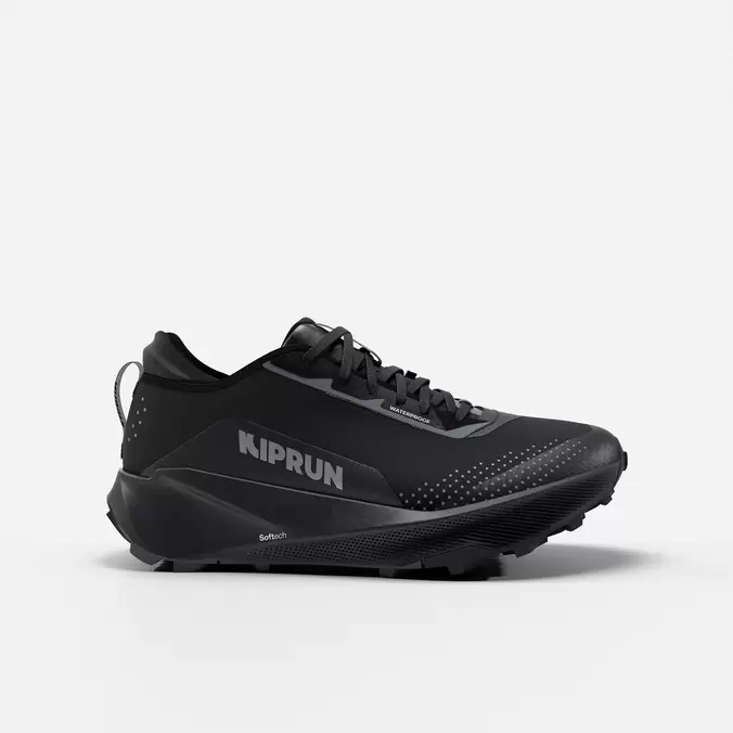 Chaussures de trail running imperméables homme, Kiprun Kipsummit WP noir