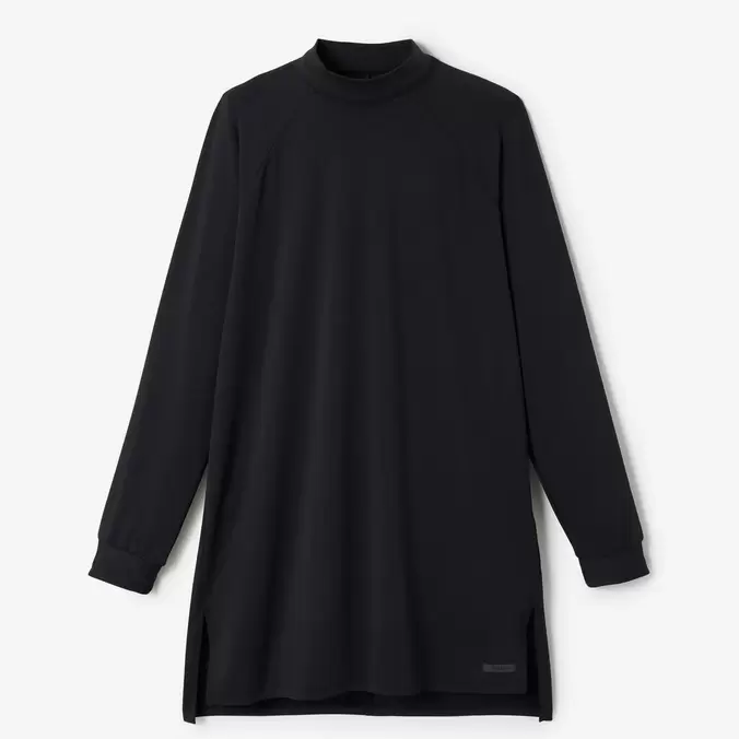 T-shirt running manches longues respirant femme - run dry 100 noir