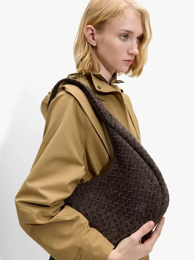 Sac à épaule avec cuir tressé