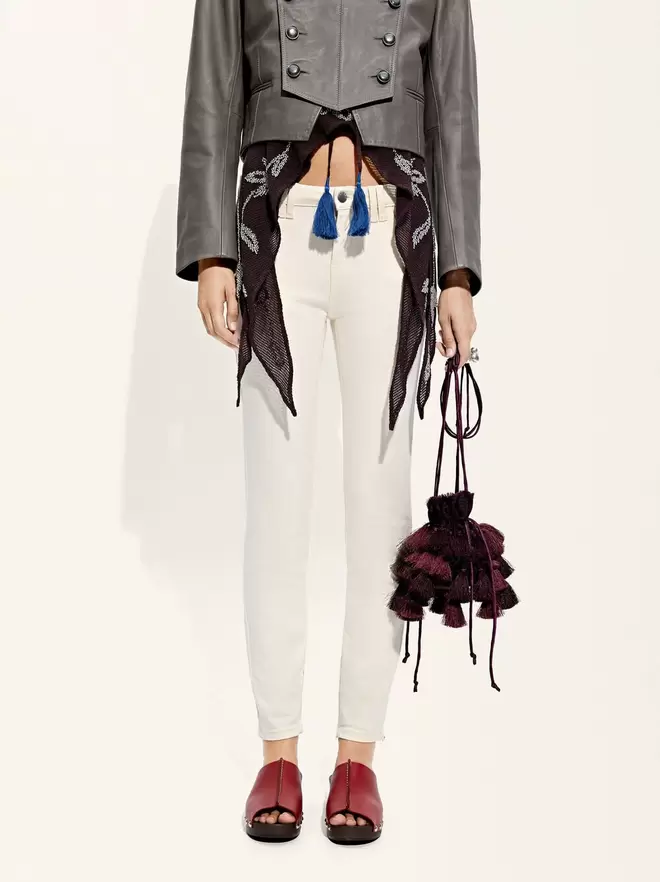 Jeans ourlet avec fermeture éclair