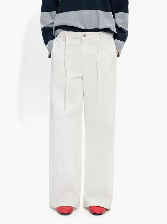 Jeans avec cordon ajustable 100% coton