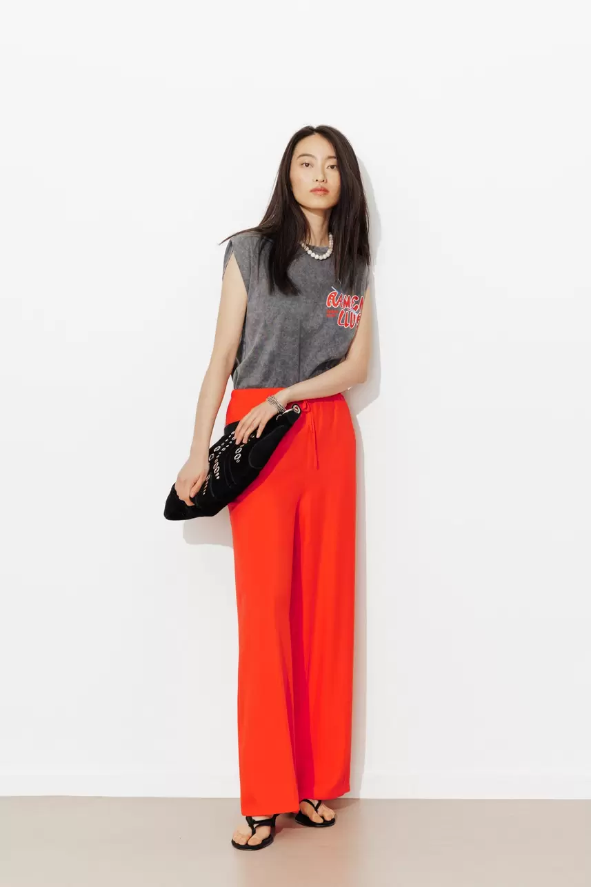 Pantalon large ceinturé Femme