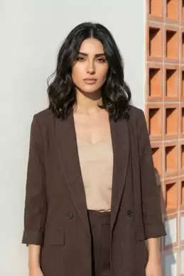 BLAZER À MANCHES FRONCÉES