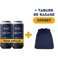 NIVEA MEN Lot de 2 shower Deep + Tablier de rasage OFFERT