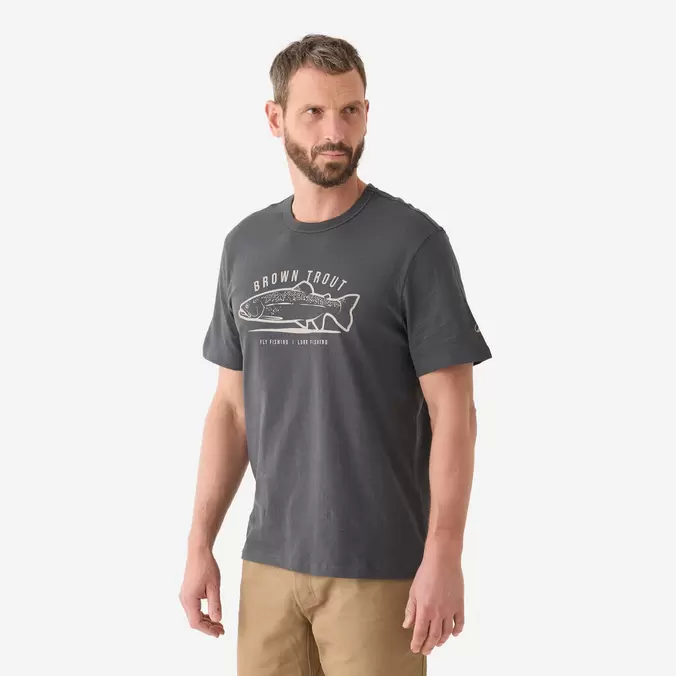 T-shirt pêche manches courtes coton Truite