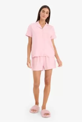 Ensemble Pyjama en satin Top à manches courtes et Short