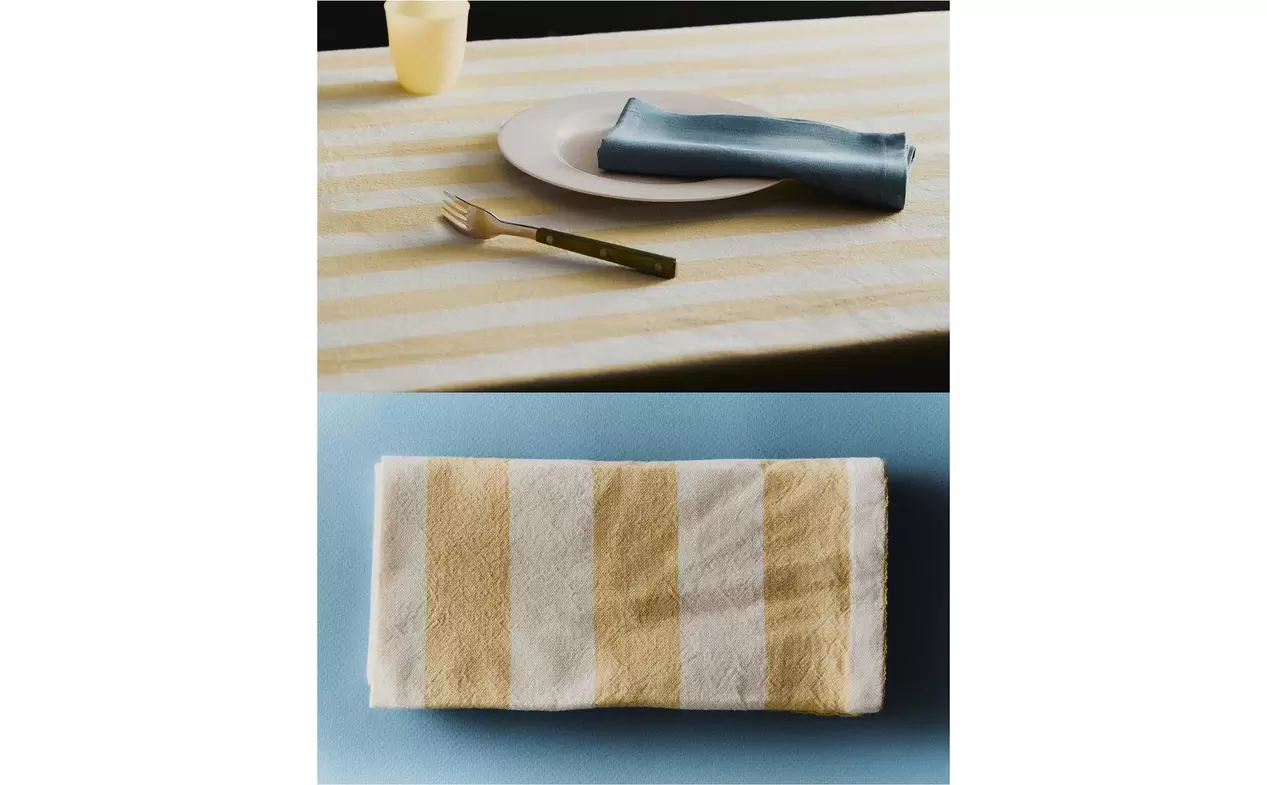 NAPPE ET COUVERTS À RAYURES