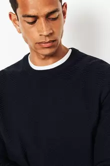 Pull col rond jeux de points fantaisie