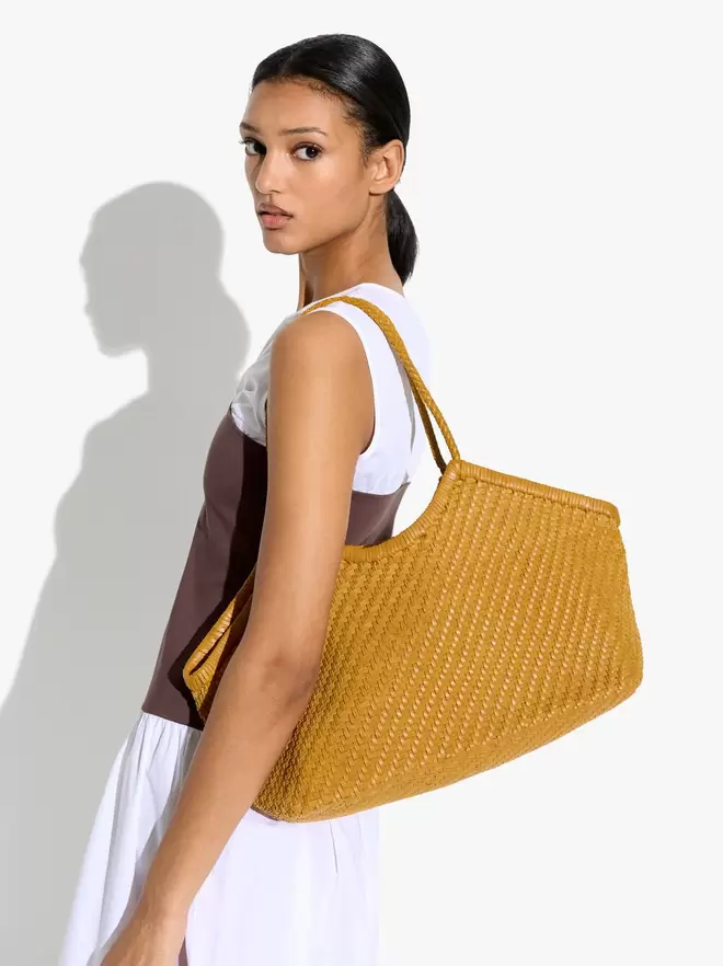 Sac shopper en cuir tressé