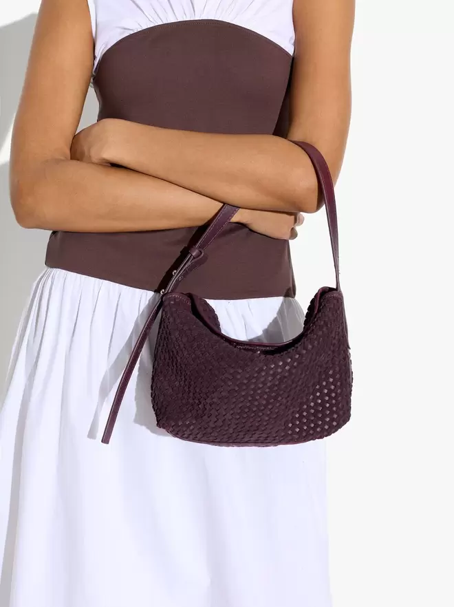 Sac à épaule avec cuir tressé