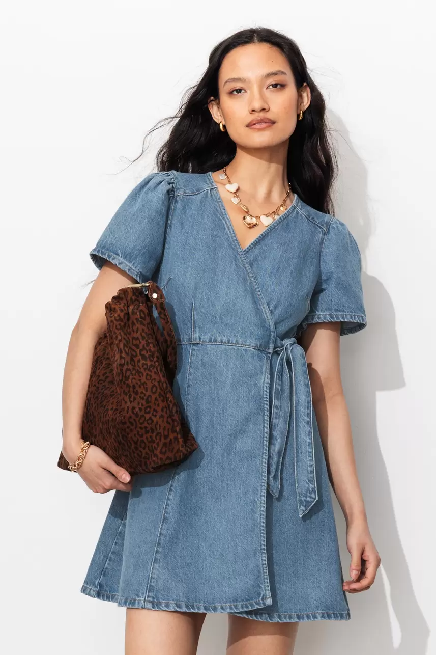 Robe portefeuille en jean