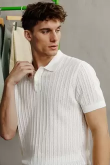 Polo en maille manches courtes jeux de points