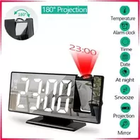 Réveil numérique à projection,Réveil multifonction avec écran LED,horloge numérique pour chambre à coucher