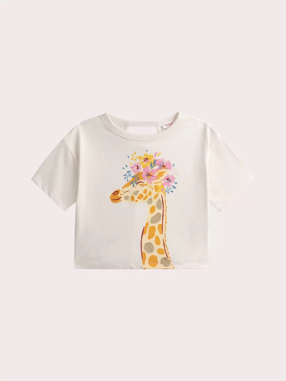 T-shirt écru animation girafe