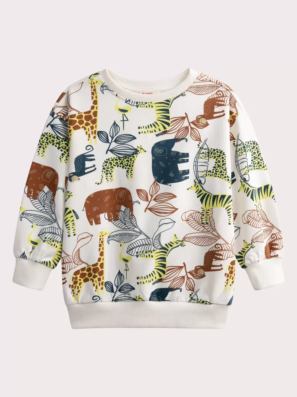 Sweat écru imprimé animalier