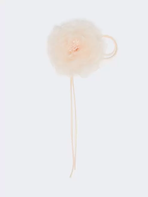 Silk chiffon flower brooch - PINK
