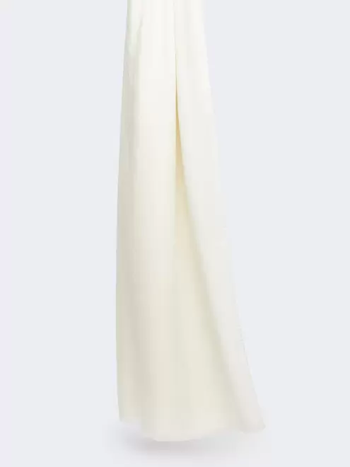 Jacquard wool and silk yarn stole - IVORY