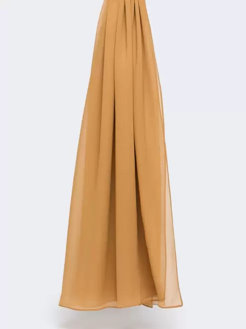 Silk georgette stole - CARAMEL