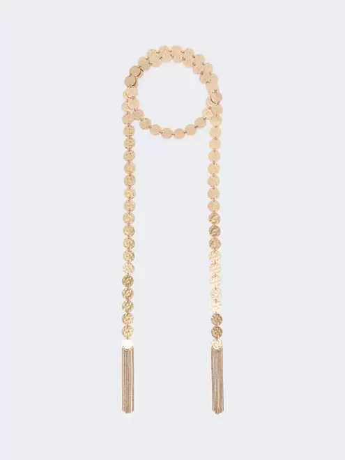 Scarf necklace with coin detail - GOLD