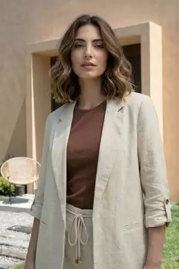 BLAZER À MANCHES RETROUSSÉES